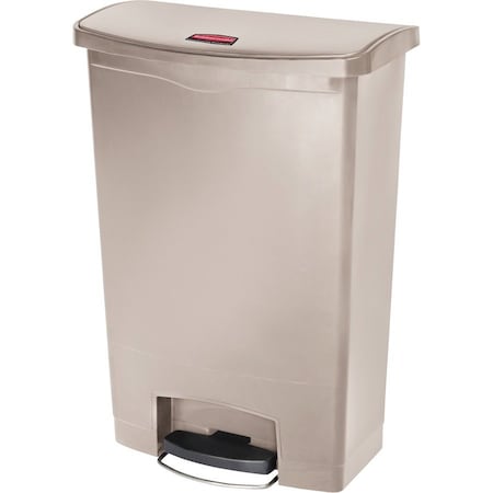 Rubbermaid Commercial Slim Jim Resin Step-On Container, Front Step Style, 24 gal, Beige 1883552