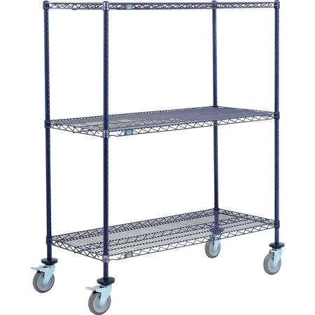 Global Industrial Nexel 3 Shelf Truck, Nexelon, 36"W x 24"D x 80"H, Polyurethane Swivel Casters, 2 Brake B3158362