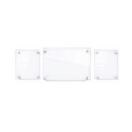 Azar Displays Floating Acrylic Gallery Wall Frame Set, 1" Stand off, White, 3PK 105707-WHT