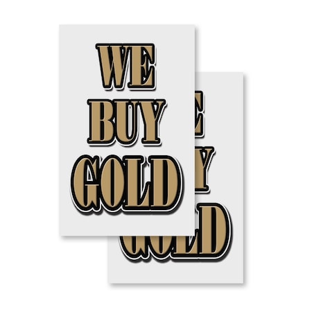 Signmission We Buy Gold, Vinyl Decals Only 24 Inch x 36 Inch, Vinyl Decal, 2PK DSB-2436-2PACK-We Buy Gold
