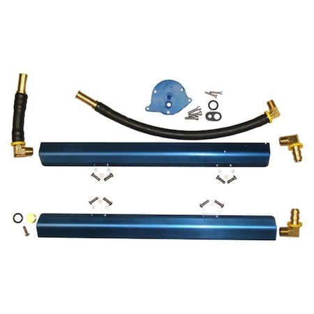 Bbk Performance 5010 Billet Aluminum Fuel Rail Kit for 1986-1993 Ford Mustang 5.0L, Blue BBK5010