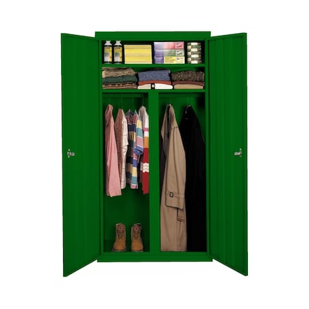 Steel Cabinets Usa Storage Cabinet, 72 in H, 36 in W, Leaf Green, 2 Shelves W-367224DS-L GRN