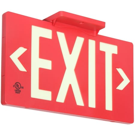 Brady Glo Exit Sign 8.75X15.5 1Side Wt/Rd 1149964