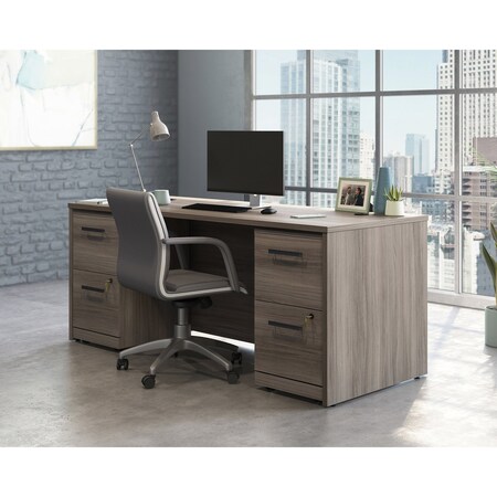 Officeworks By Sauder 4-File Double Ped Desk, 29.291 in H, 71.102 in W X Hudson Elm 431519