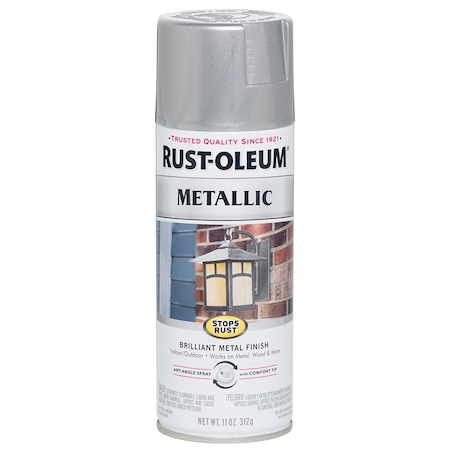 Stops Rust 11 Oz Rust-Oleum Brands Silver Metallic Outdoor Metallic Spray Paint 7271830