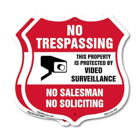 Signmission No Trespassing Sign This Property Is Pro, 12 inch X 12 inch, Aluminum Metal Sign, 2PK SHI-A-2PACK-12-425