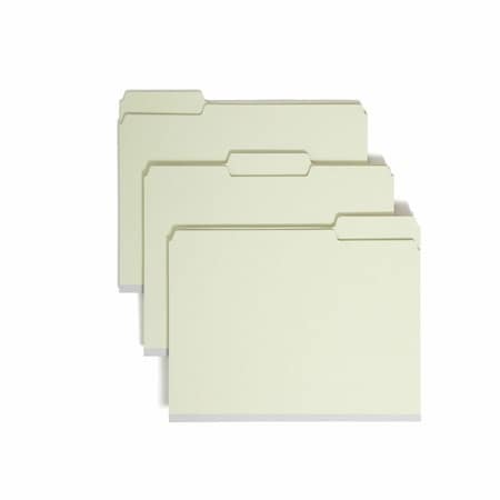 Smead Pressboard Folder 8-1/2 x 11", 1/3-Cut Tab, Green, Pk25 13230