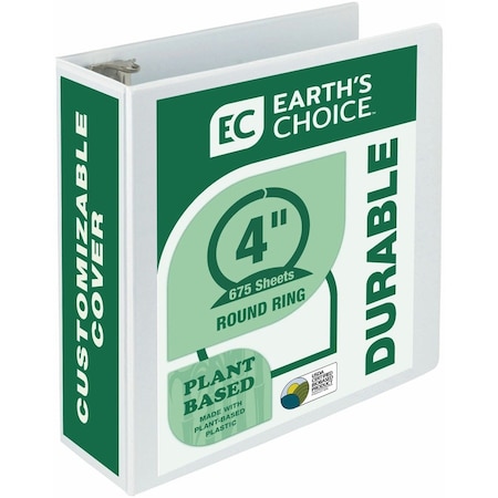 Samsill Binder, Biodegrade, Round Ring, 4", White 18997