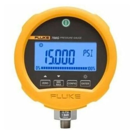 Fluke Digital Test Compound Gauge, -14 to 0 to 1000 psi, 3 3/4 in Dial, 1/4 in NPT, Bottom Location FLUKE-700G08
