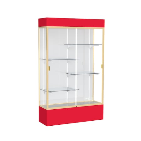 Ghent Lighted Floor Display Case 48x80x16, White 3174WB-GD-RD