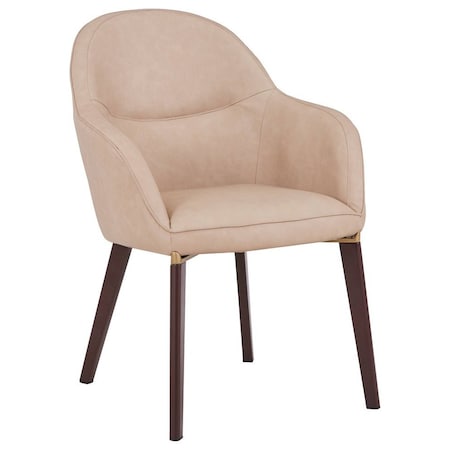 Leisuremod Elias Dining Chair Upholstered in Leather Velvet and Powder Coated Iron Legs EDC21LTP