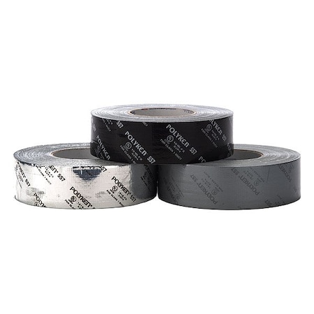 Polyken Duct Tape, Rubber, Cloth, Black 557