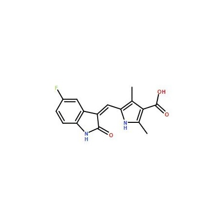 Ak Scientific 5-((Z)-(5-Fluoro-2-oxoindolin-3-ylidene)methyl)-2, 4-dimethyl-1H-pyrrole-3-carboxylic acid (250mg), Y6605-250mg