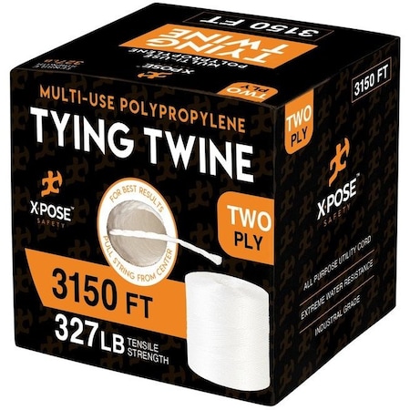 Xpose Safety Poly Twine, 2 Ply x 3150 Ft White Poly Twine 2PT-4200-X