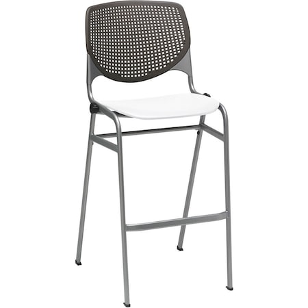 Kfi Poly Stack Barstool, Brwnstne Back BR2300-BP18-SP08