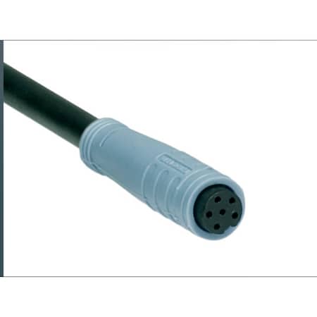 Schmersal Magnetic safety sensors, A-K6P-M8-R-G-2M-GY-1-X-A-4, Pre-wired cable, 6-pole, Latching interlocking 101206010