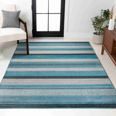 Jonathan Y Duxbury Gradient Ticking Striped Blue/Navy 8 ft. x 10 ft. Area Rug LUX102A-8