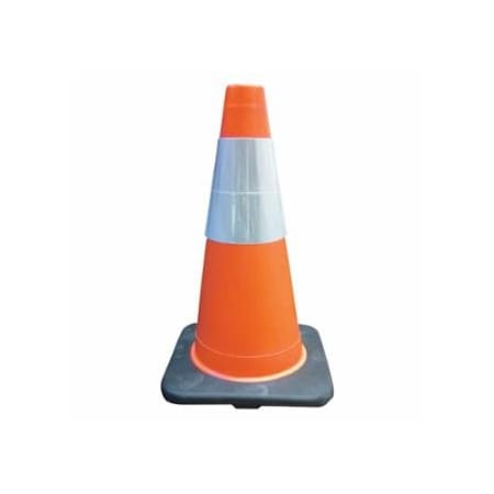 Cortina Safety Products PVC Traffic Cone, 18 in, 6 in Upper Reflective Collar, PVC, Orange/Black 831-03-500-21