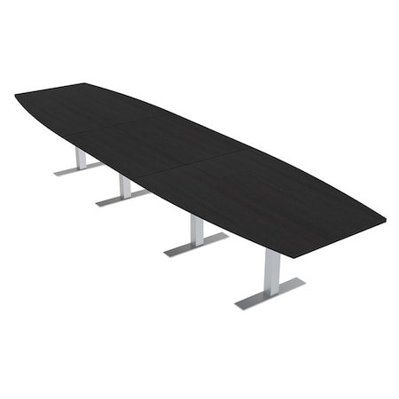 Skutchi Designs 16ft Boat Conference Table With Power | Harmony Series | 16 Person Meeting Room Table HAR-BOT-48X192-T-U999ST19-NA