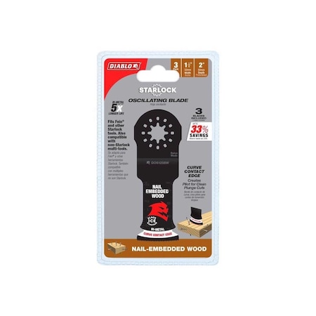 Freud Oscillating Blade 1-1/4in W Bi-Metal Curved Contact Edge Nail-Embedded Wood DOS125BW