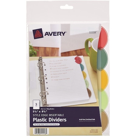 Avery Insertable Style Edge Plastic Dividers 11118