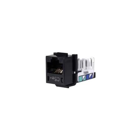 Hubbell Premise Wiring Hubbell XJ5e Network Connector - 1 x RJ-45 Network Female - Black HXJ5EBK