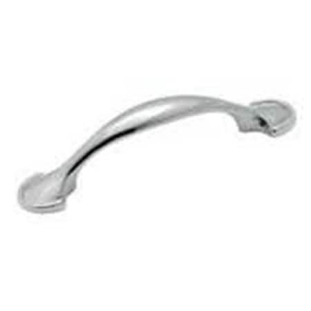Amerock 3 in. Pull Cabinet Footed Handle, Polished Chrome 3001906
