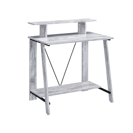 Homeroots 32" Antiqued White Writing Desk 491427