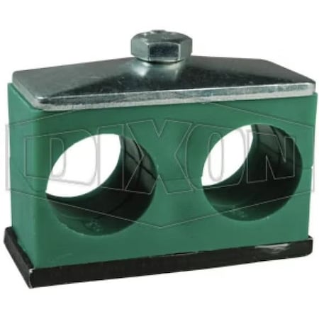 Dixon Twin Pipe Clamp, 3/4 in, Polypropylene/Steel HTW12P