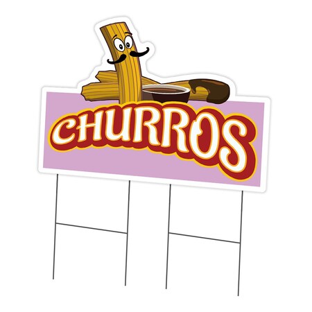 Signmission Churros Yard Sign & Stake outdoor plastic coroplast window, C-DC-2436-Churros C-DC-2436-Churros