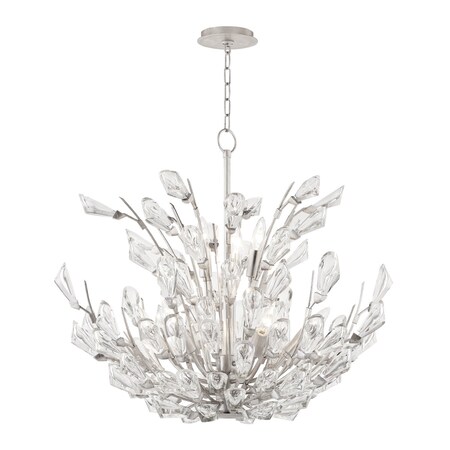 Hudson Valley Lighting Tulip 9 Light Chandelier 27.75 In. Silver Leaf 7228-SL