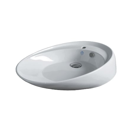 Whitehaus Collection Britannia Oval Above Mount Basin with Single Faucet Hole Drill B-BO12