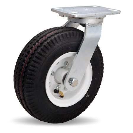 Hamilton Zinc Plated Cush-N-Aire Swivel Caster, 10" Pneumatic Air-Filled Tire, 3/4" Straight Roller Bearing S-7111-PR