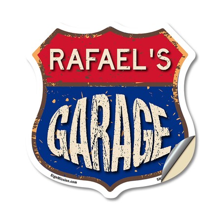 Signmission Rafael's Garage, 12 Inch X 12 Inch, Vinyl Decal SHI-D-12-383-RAFAEL