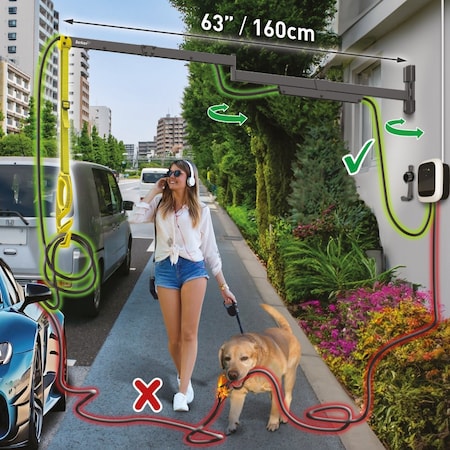 Barkan 63 in. 160cm Protective EV Charging Cable Wall Arm EV160WM2