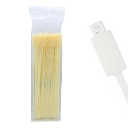 Cable Ties Unlimited Marker ID Vertical Tie, 14 in L, 50 lb Strength, 4 in Max Bundle Dia, Nylon 6/6, Natural, 100PK MV14-50-9C