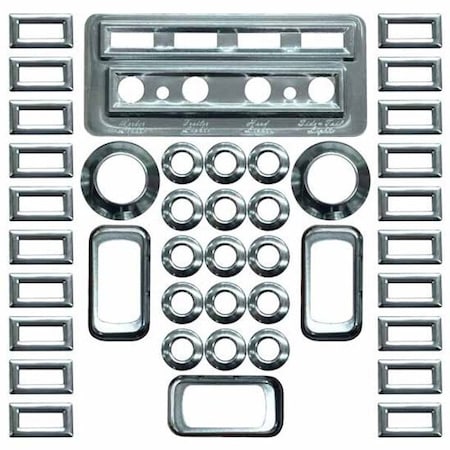 KENWORTH W900L YEAR 2005 DASH KIT BREAKDOWN SWITCH LABEL COVERS GAUGE BEZELS Heavy Duty Replacement