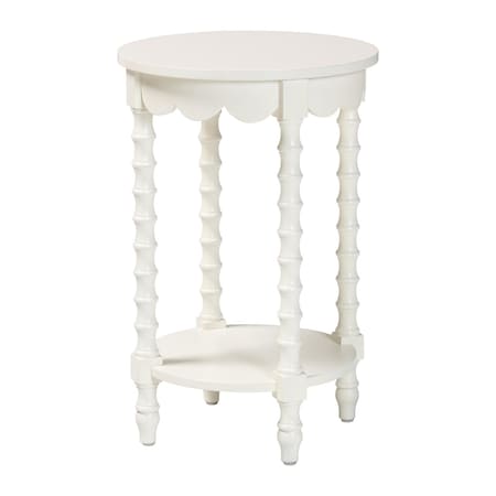 Baxton Studio Sally Nightstand with Bamboo Inspired Legs, White 266-14637-ZORO