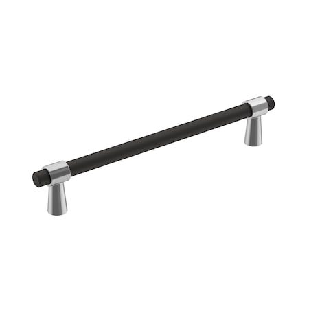Amerock Mergence 6-5/16 in 160 mm Center-to-Center Polished Chrome/Matte Black Cabinet Pull BP36860FB26