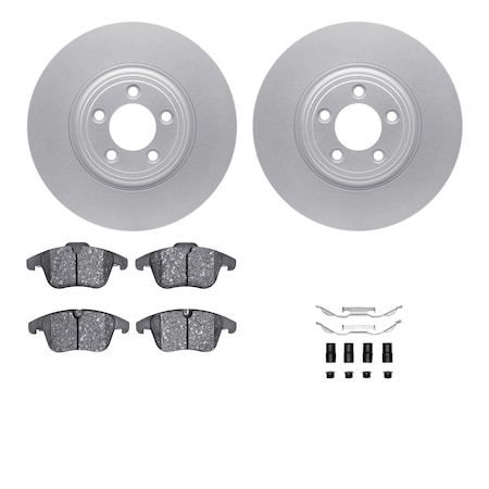 Dynamic Friction Co DFC GEOSPEC Coated Rotors with 5000 Brake Pads - Ceramic and Hardware 4512-20043