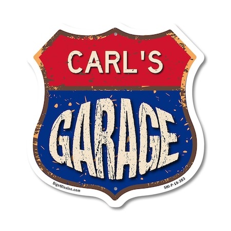 Signmission Carl's Garage, 18 Inch X 18 Inch, Plastic Sign SHI-P-18-383-CARL