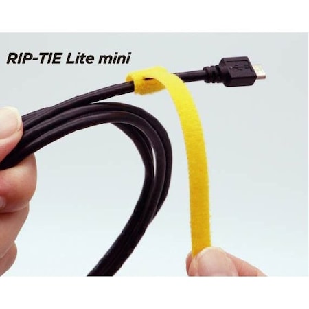 Rip-Tie Cable Wrap, 5-1/2 in L, Black, Nylon Loop / Polyethylene Hook, 10 PK Y-55-Q10-BK