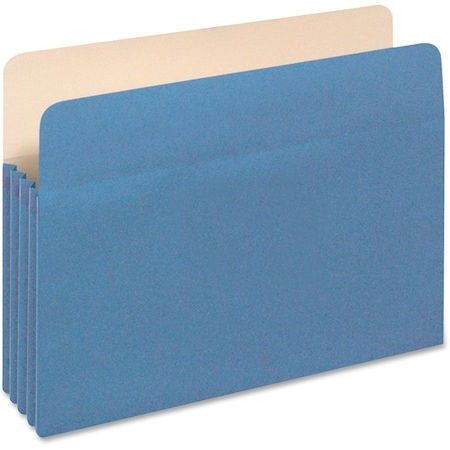Globe-Weis Colored File Pockets- 3.5 in - Blue- Letter, 25PK 1524E BLU