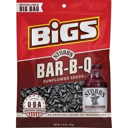 Bigs Stubb's Series Sunflower Seeds, Tangy BBQ Flavor, 535 oz Bag 607455