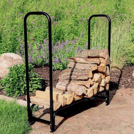 Paisaje Steel Log Rack with Cover, Black PA2751569