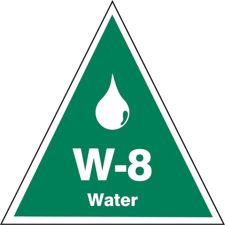 Accuform Energy Source ID Tag, W-8 Water, 2.5" X 2.5", Adhesive Dura-Poly, 5/PK TDK908XVM
