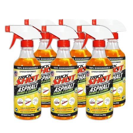 Trick Shot Sustainable Products Asphalt Solvent & Cleaner 16oz, 6PK TSASPH16OZ6PK