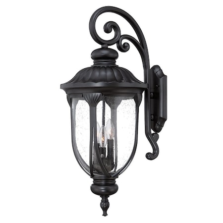 Homeroots Laurens 3-Light Matte Black Wall Light 398357