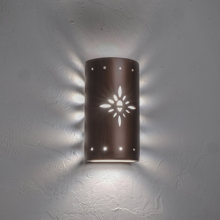 Luxury Lighting Asavva 13 in Tall Starburst Ceramic Outdoor Wall Light, Rubbed Copper Paint Finish, 2PK (2) 411-36-ACop-ud-7-17
