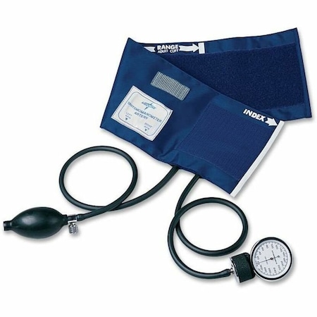 Medline MDS9380 Handheld Aneroid Sphygmomanometer, Adult Cuff, Blue MDS9380